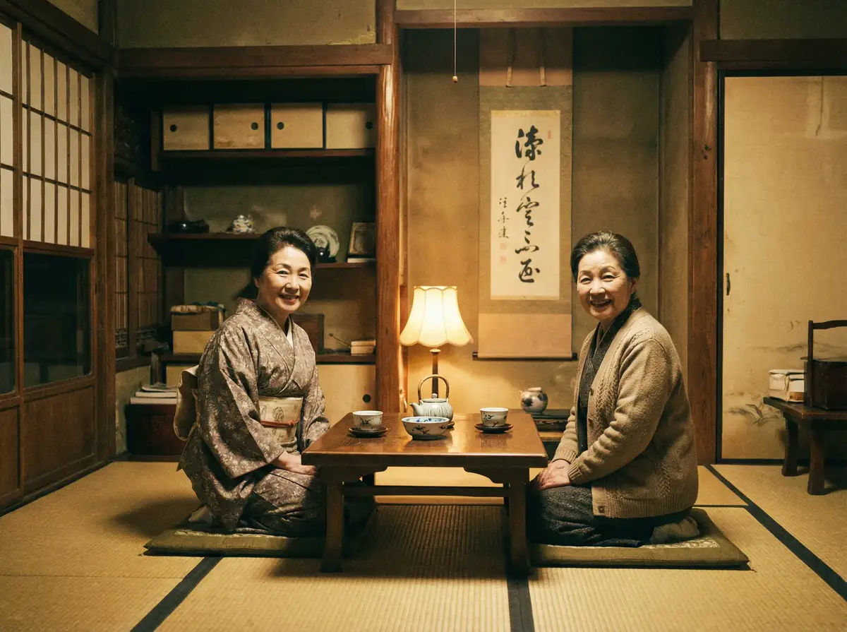 两位优雅的 四虎tv-最新影视剧播放|四虎tv免费视频在线观看 在日式茶室中品茶交谈
